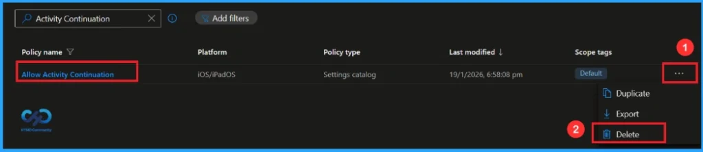 Managing Activity Continuation Policy on iOS Devices using Intune - Fig.11