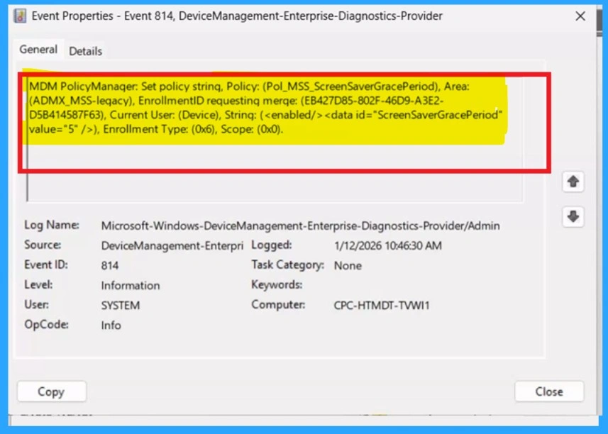 Prevent Unauthorized Access by Configuring Screen Saver Lock Timing using Intune Policy-Fig.10