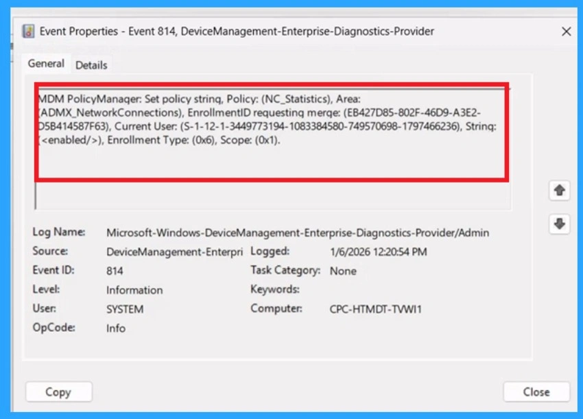Managing Network Visibility by Disabling User Access to Connection Status using Intune Policy - Fig.10