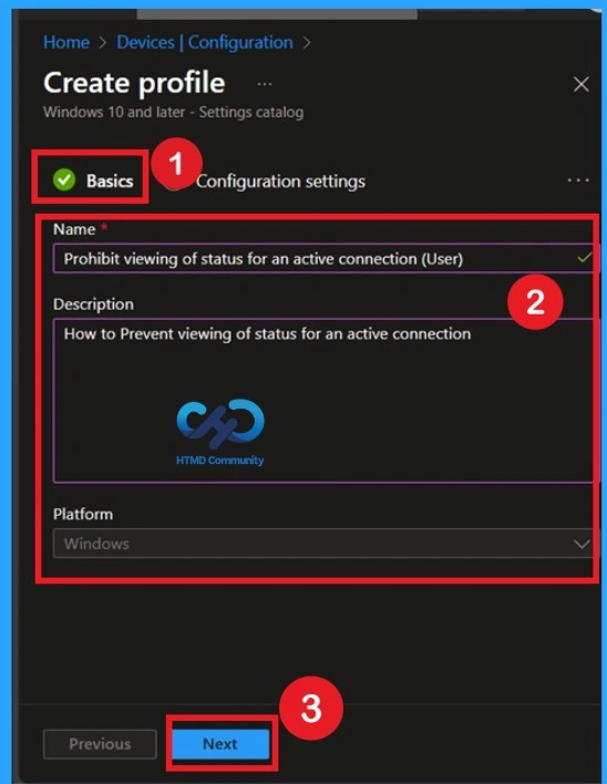 Managing Network Visibility by Disabling User Access to Connection Status using Intune Policy - Fig.2