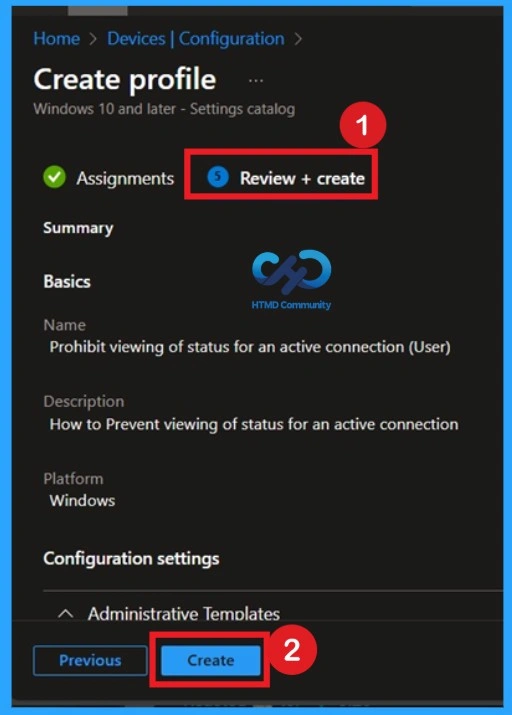 Managing Network Visibility by Disabling User Access to Connection Status using Intune Policy - Fig.8