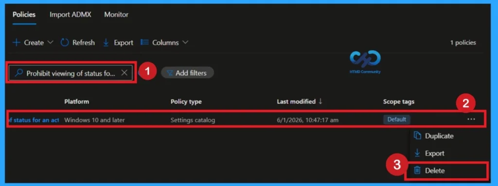 Managing Network Visibility by Disabling User Access to Connection Status using Intune Policy - Fig.11