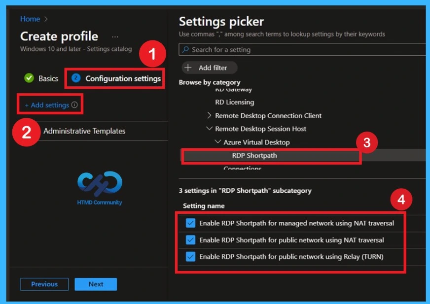 How to Configure RDP Shortpath Connection Types NAT Traversal STUN TURN using Intune and Group Policy - Fig.3