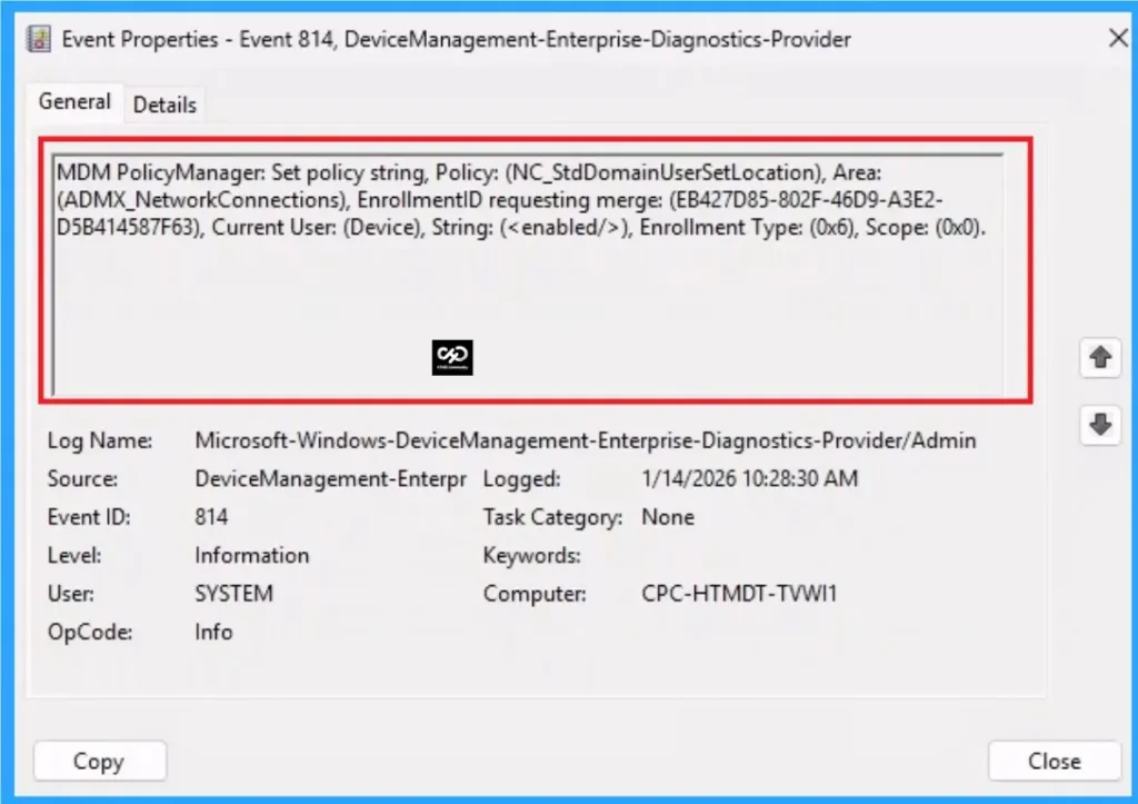 Require Domain users to Elevate when Setting Network's Location using Intune - Fig.11