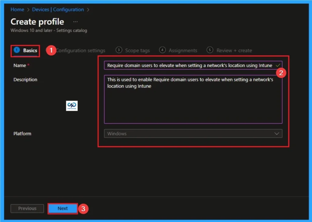 Require Domain users to Elevate when Setting Network's Location using Intune - Fig.3
