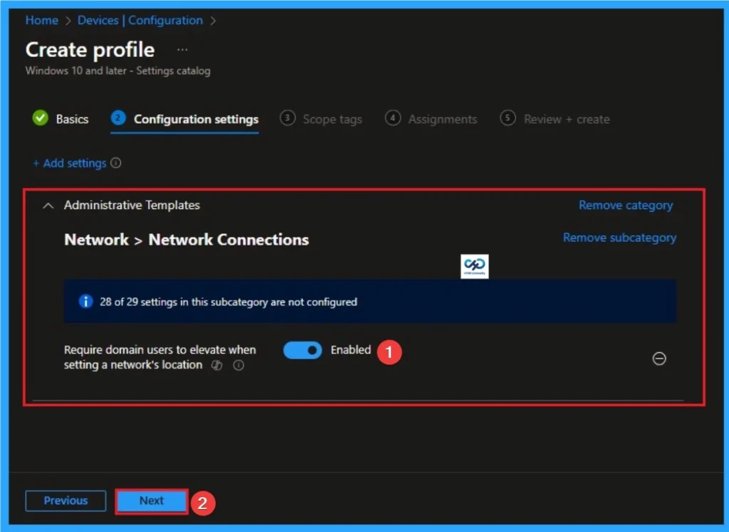 Require Domain users to Elevate when Setting Network's Location using Intune - Fig.6