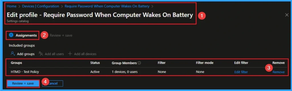 Require Password when Computer Wakes on Battery using Intune 13 Require Password when Computer Wakes on Battery using Intune - Fig.12
