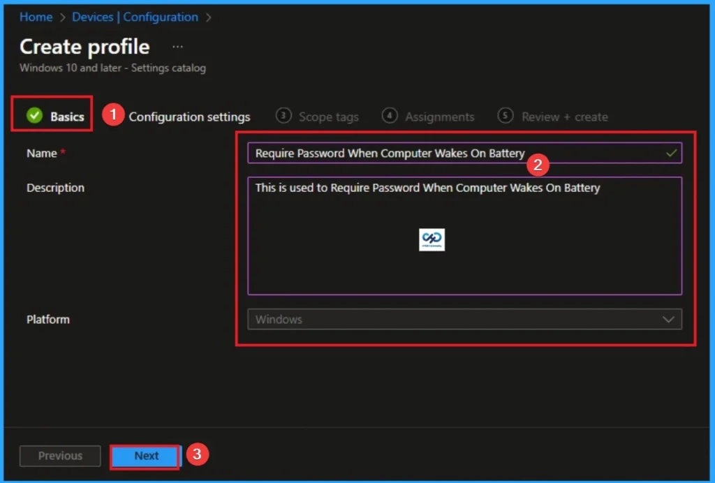 Require Password when Computer Wakes on Battery using Intune 4 Require Password when Computer Wakes on Battery using Intune - Fig.3