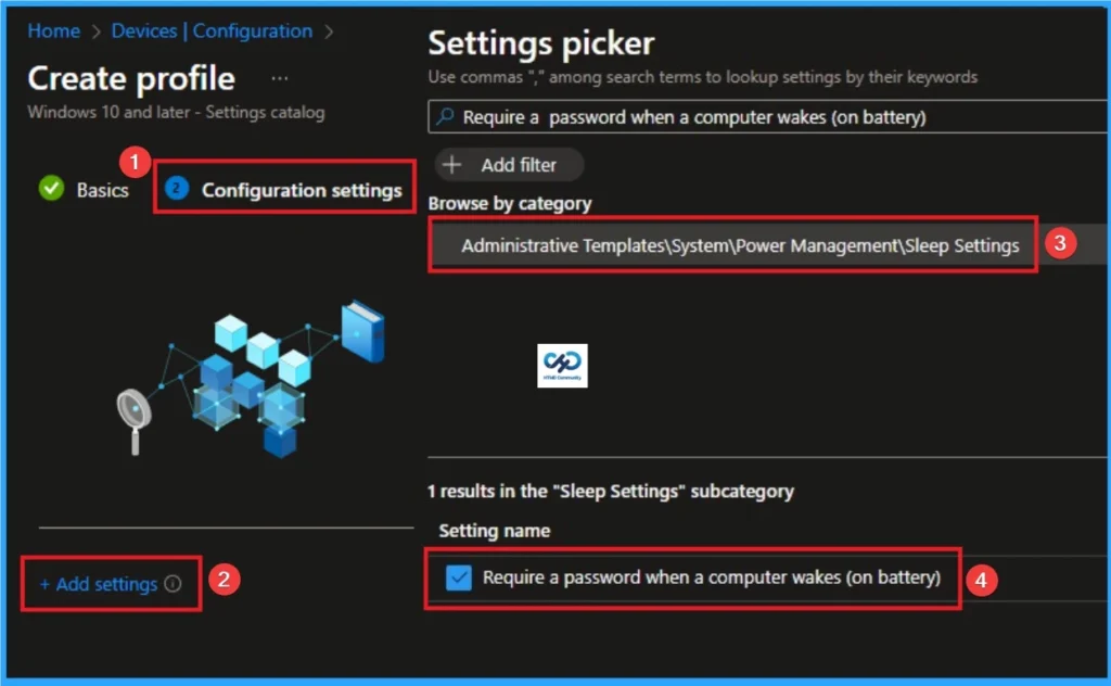 Require Password when Computer Wakes on Battery using Intune 5 Require Password when Computer Wakes on Battery using Intune - Fig.4
