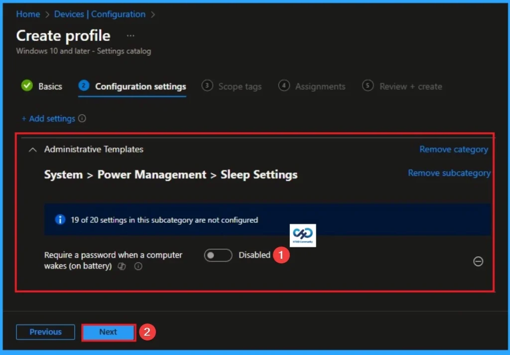 Require Password when Computer Wakes on Battery using Intune 6 Require Password when Computer Wakes on Battery using Intune - Fig.5