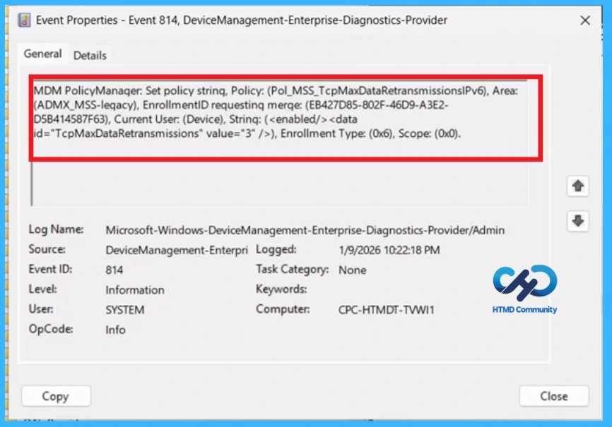 Securing TCP IPv6 Communications by Limiting Retransmissions using Intune Policy- Fig.10