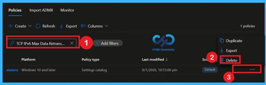 Securing TCP IPv6 Communications by Limiting Retransmissions using Intune Policy- Fig.12