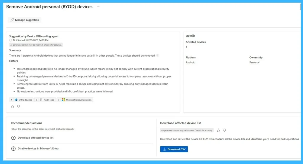 4 Powerful IT Operations in Microsoft Intune Admin Tasks Dashboard- Fig.3 Creds to MS