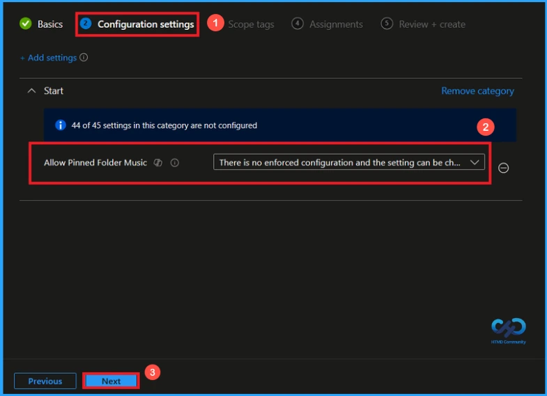 Control Music Shortcut on the Start Menu using Intune - Fig.4
