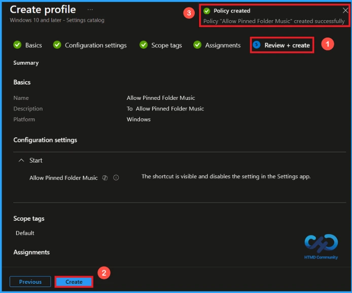 Control Music Shortcut on the Start Menu using Intune - Fig.8