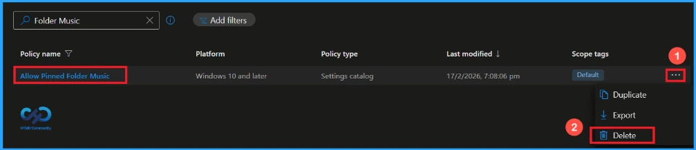 Control Music Shortcut on the Start Menu using Intune - Fig.13