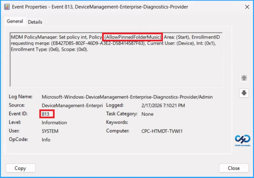 Control Music Shortcut on the Start Menu using Intune - Fig.10