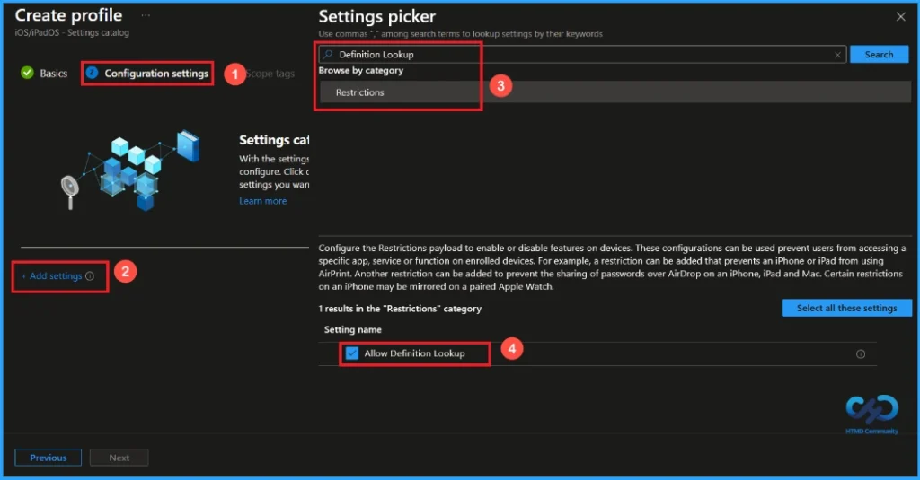 Controlling Definition Lookup Feature in iOS using Intune - Fig.3