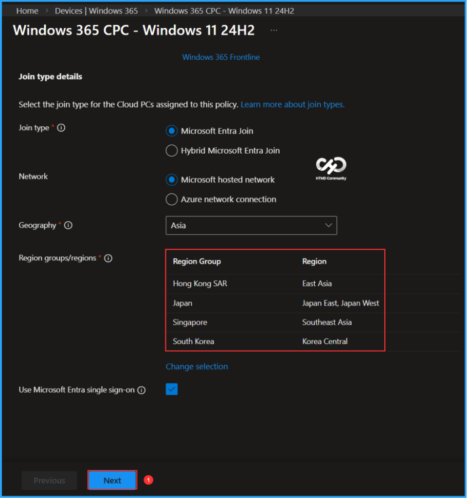 Easy Way to Update New Multi-Region Selection in Windows 365. Fig. 5