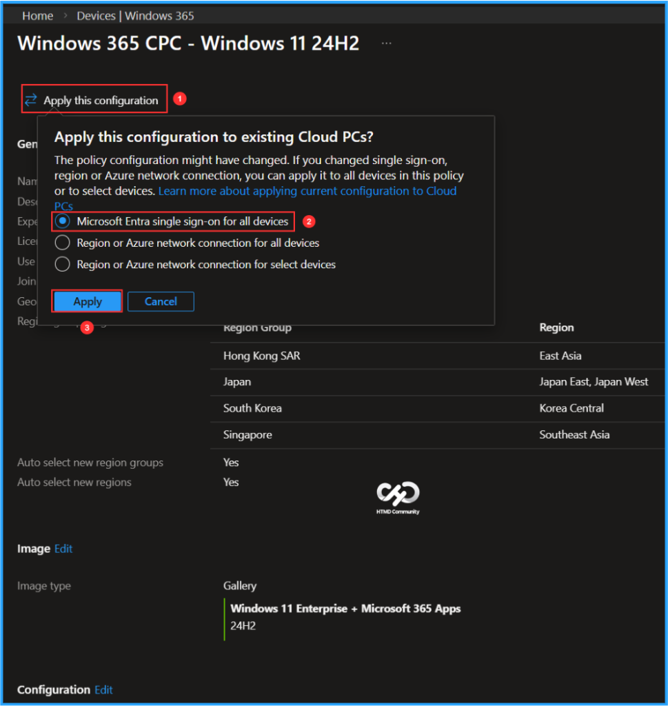 Easy Way to Update New Multi-Region Selection in Windows 365. Fig. 7
