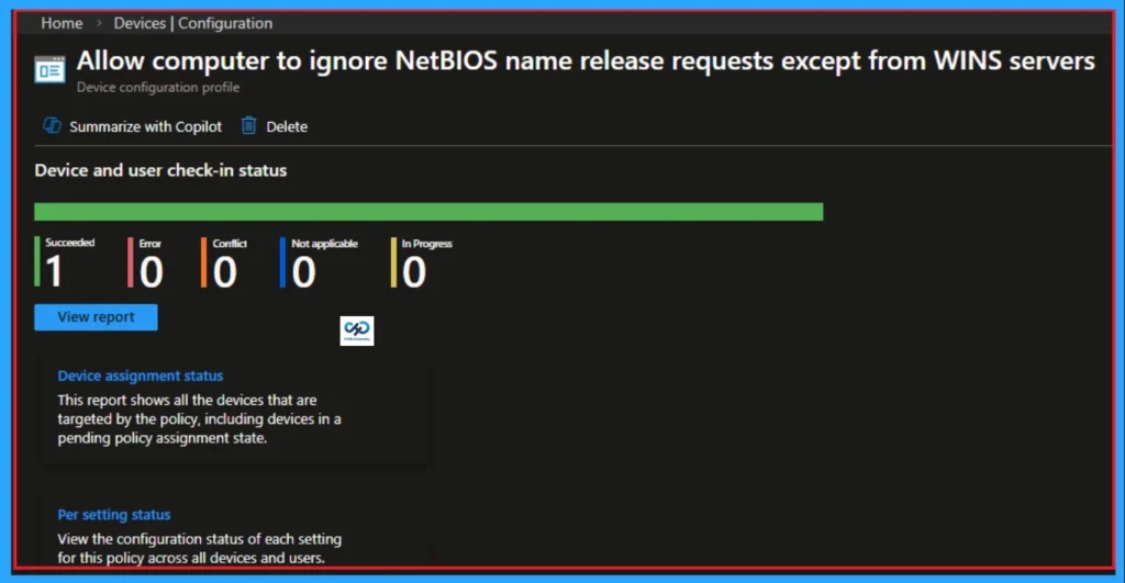 Enable Computer to Ignore NetBIOS Name Release Requests Except from WINS Servers using Intune - Fig.10