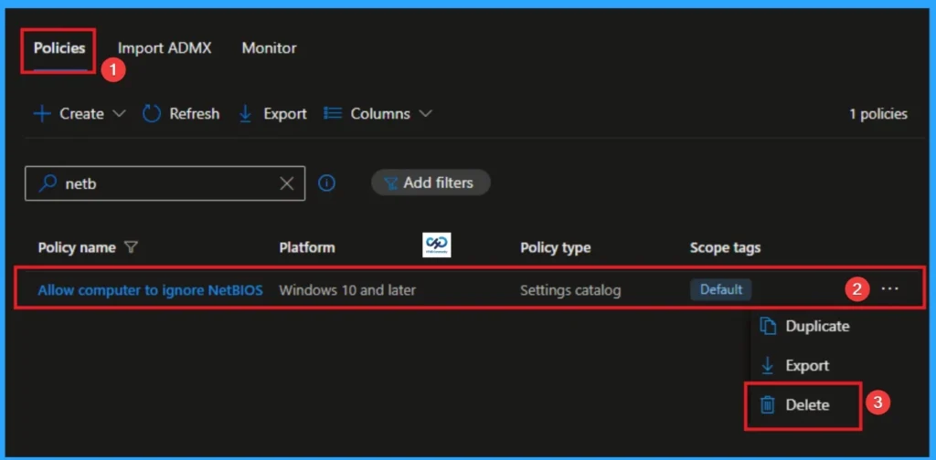Enable Computer to Ignore NetBIOS Name Release Requests Except from WINS Servers using Intune - Fig.12