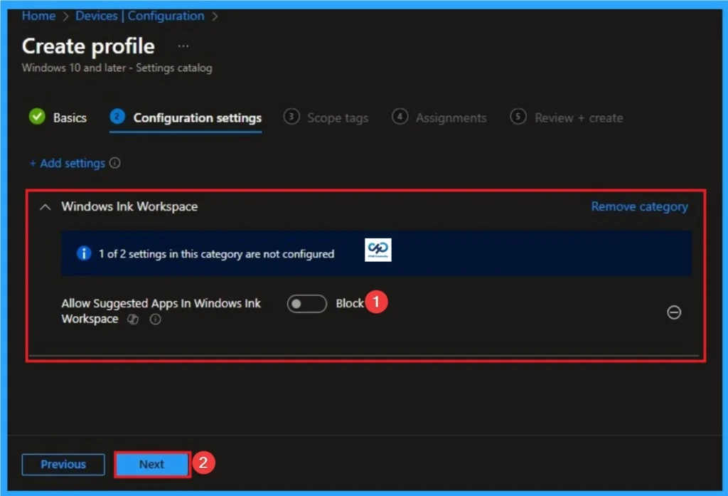 Enable Suggested Apps in Windows Ink Workspace using Intune - Fig.6