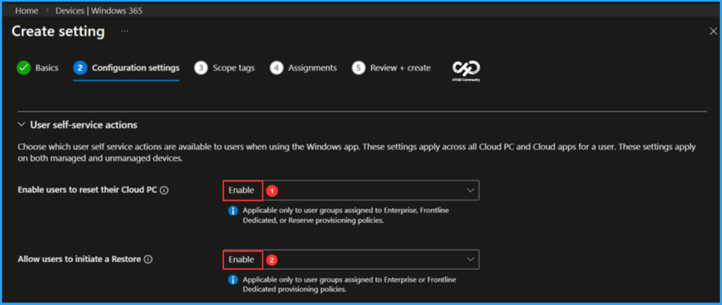 How to Configure New Windows App Settings for Windows 365 using Intune. Fig. 3