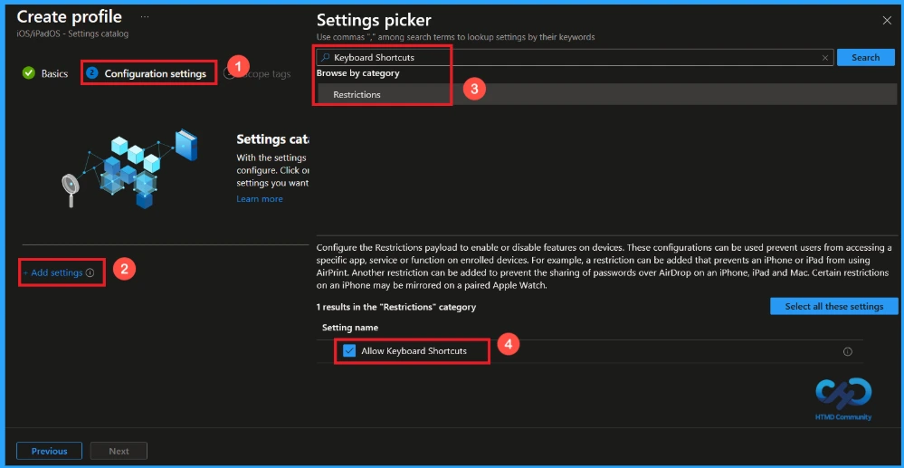 How to Control iOS Keyboard Shortcut Settings using Intune - Fig.3