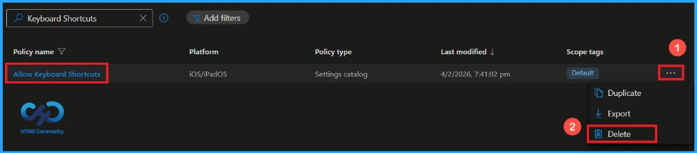 How to Control iOS Keyboard Shortcut Settings using Intune - Fig.11