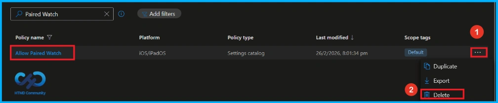 Managing Apple Watch Pairing on Supervised iOS Devices using Intune - Fig.11