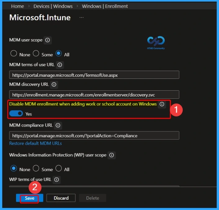 New Setting in Intune to Stop Automatic MDM Enrollment when Users Add a Work or School Account on Windows Devices - Fig.1