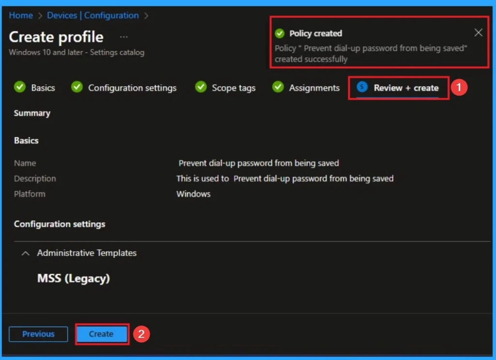 Prevent Dial-up Password from being Saved using Intune 10 Prevent Dial-up Password from being Saved using Intune - Fig.9