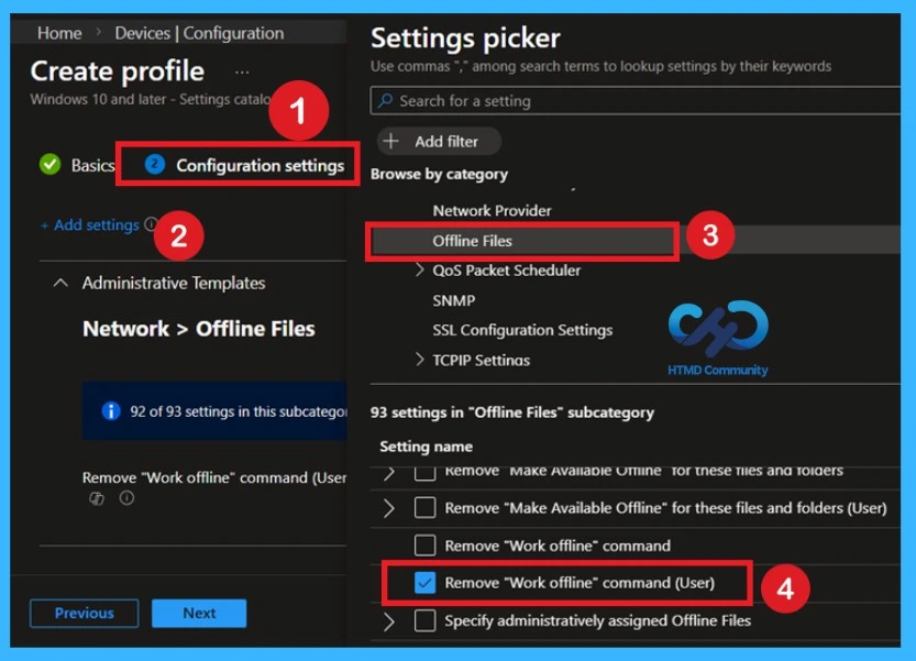 Remove Work Offline option from File Explorer using Intune Policy to Prevent Manual Offline File Switching -Fig.3