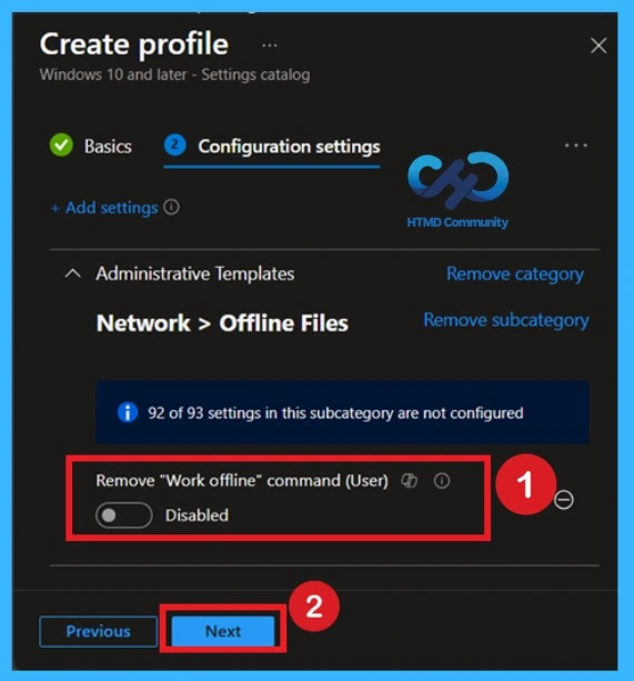 Remove Work Offline option from File Explorer using Intune Policy to Prevent Manual Offline File Switching -Fig.4