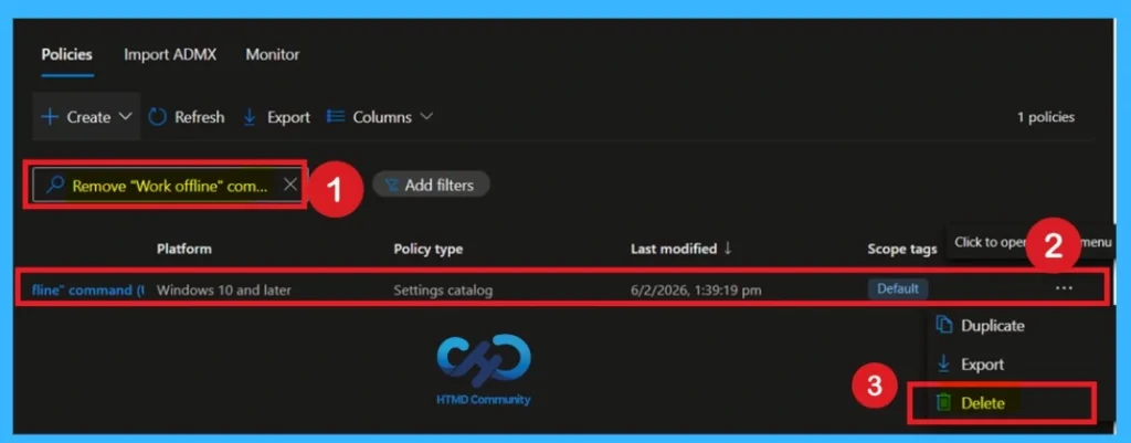 Remove Work Offline option from File Explorer using Intune Policy to Prevent Manual Offline File Switching -Fig.10