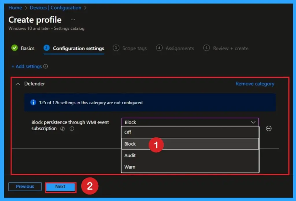 Block Persistence through WMI Event Subscription using Intune - Fig.5