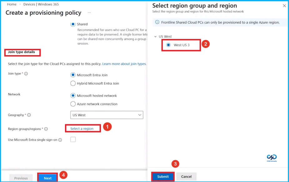 Configuring User Experience Sync with Windows 365 Frontline Provisioning Policies - Fig.3 creds to Jason Parker