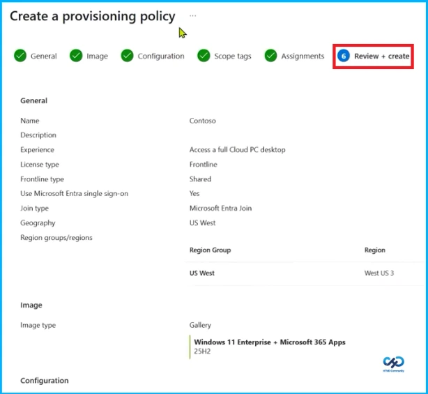 Configuring User Experience Sync with Windows 365 Frontline Provisioning Policies - Fig.8 creds to Jason Parker