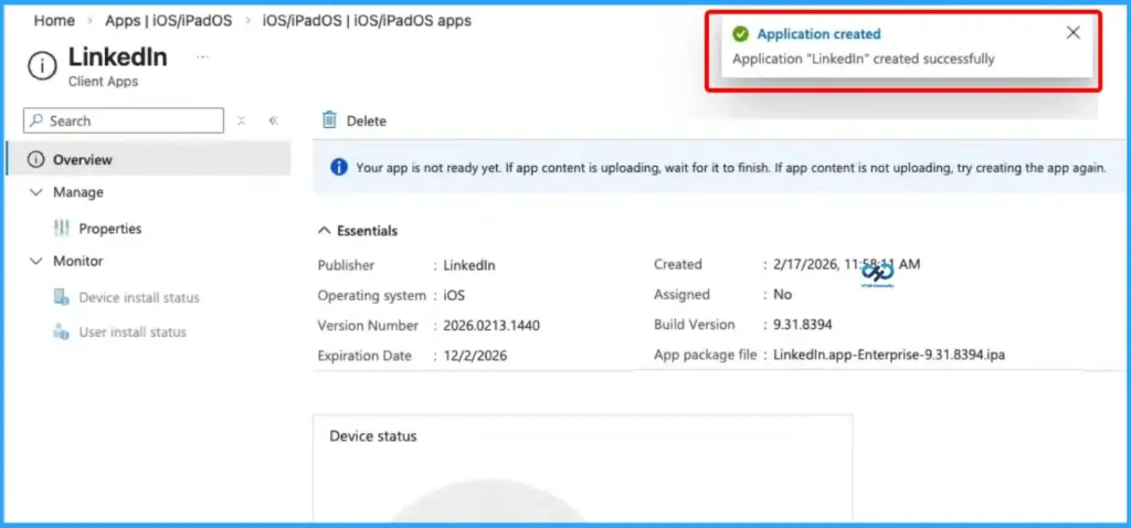 Deploy DDM-Based Line of Business Apps in Microsoft Intune for iOS and iPadOS Devices - Fig.8 - Creds to MS
