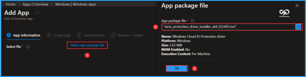 Easy Method to Deploy Windows Cloud Input Protection Driver Setup using Intune. Fig. 4