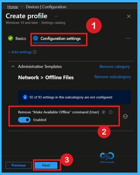 How to Configure Prevent Users from Making Network Files Available Offline using Microsoft Intune 6 How to Configure Prevent Users from Making Network Files Available Offline using Microsoft Intune -Fig.5