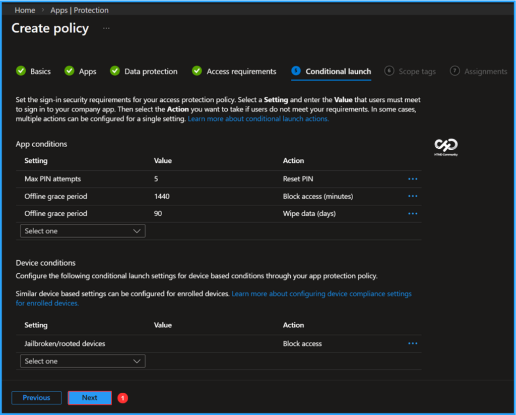 How to Create Screen Capture App Protection Policy for Windows 365 App using Intune. Fig. 6