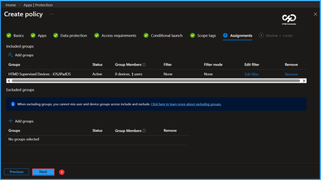 How to Create Screen Capture App Protection Policy for Windows 365 App using Intune. Fig. 8