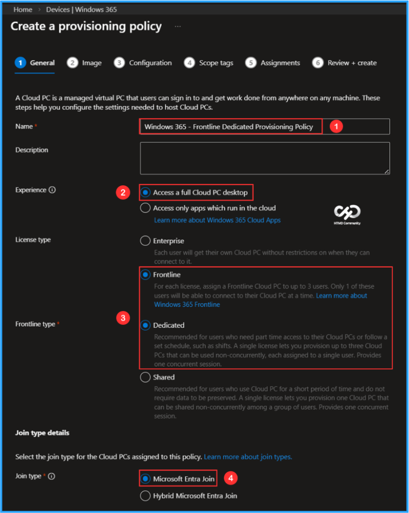 How to Create Windows 365 Frontline Dedicated Cloud PCs using Intune. Fig. 2
