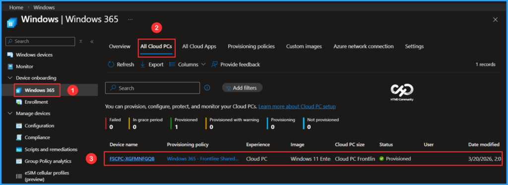 How to Create Windows 365 Frontline Shared Cloud PC using Intune. Fig. 9
