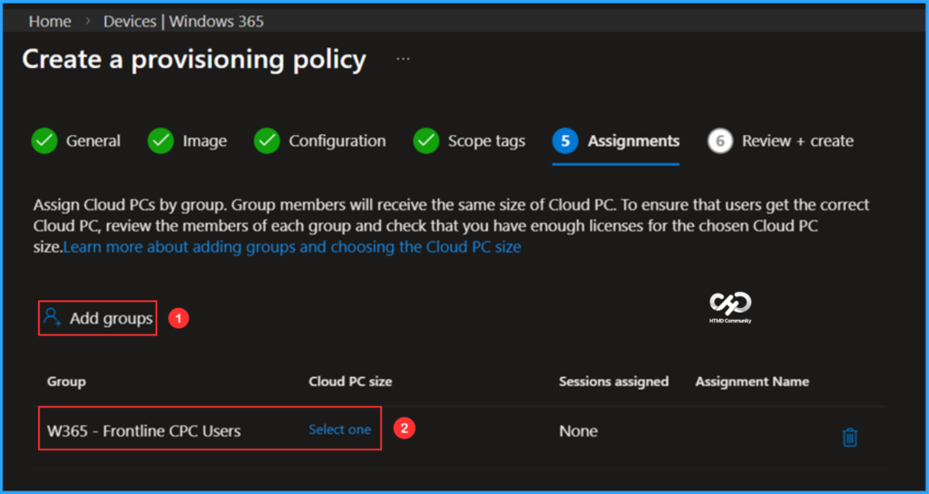 How to Create Windows 365 Frontline Shared Cloud PC using Intune. Fig. 6