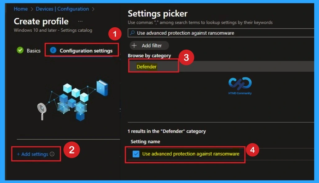 How to Enable Advanced Protection Against Ransomware Rule for Security using Intune 5 How to Enable Advanced Protection Against Ransomware Rule for Security using Intune -Fig.4