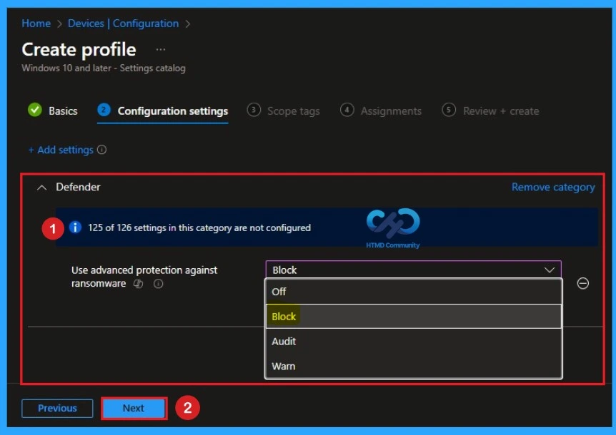 How to Enable Advanced Protection Against Ransomware Rule for Security using Intune 6 How to Enable Advanced Protection Against Ransomware Rule for Security using Intune -Fig.5