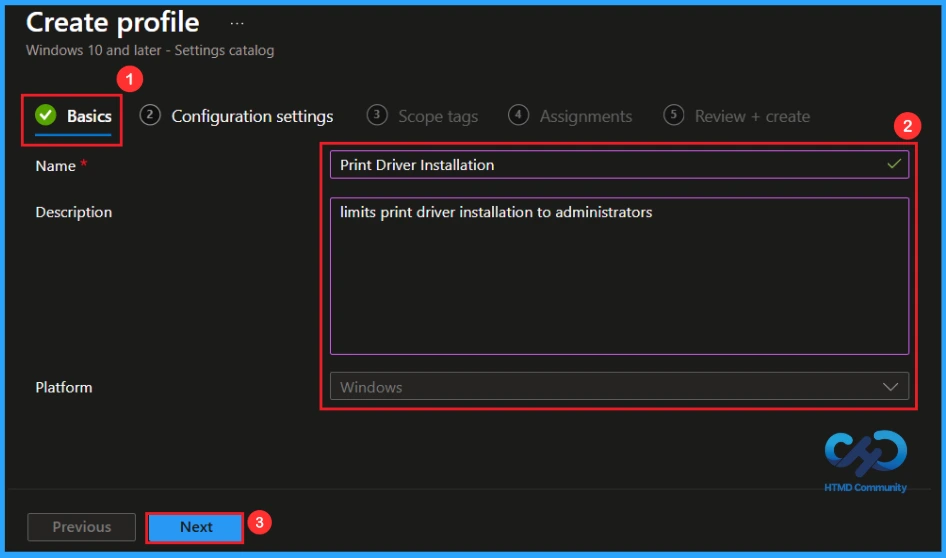 How to Enable or Disable Print Driver Installation Settings using Intune - Fig.2